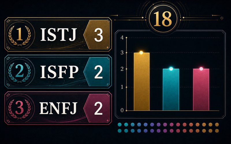 銀魂キャラに多いMBTIタイプ ISTJ ISFP ENFJ 分布画像
