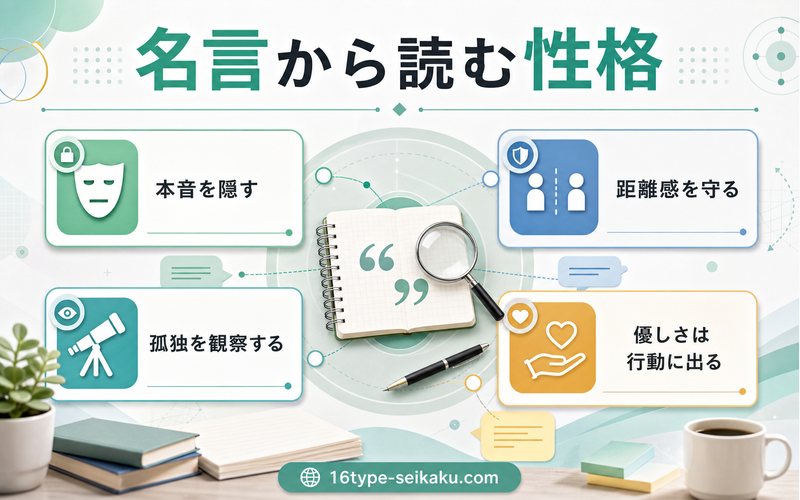 比企谷八幡の名言から読む性格をまとめたMBTIキャラ診断インフォグラフィック