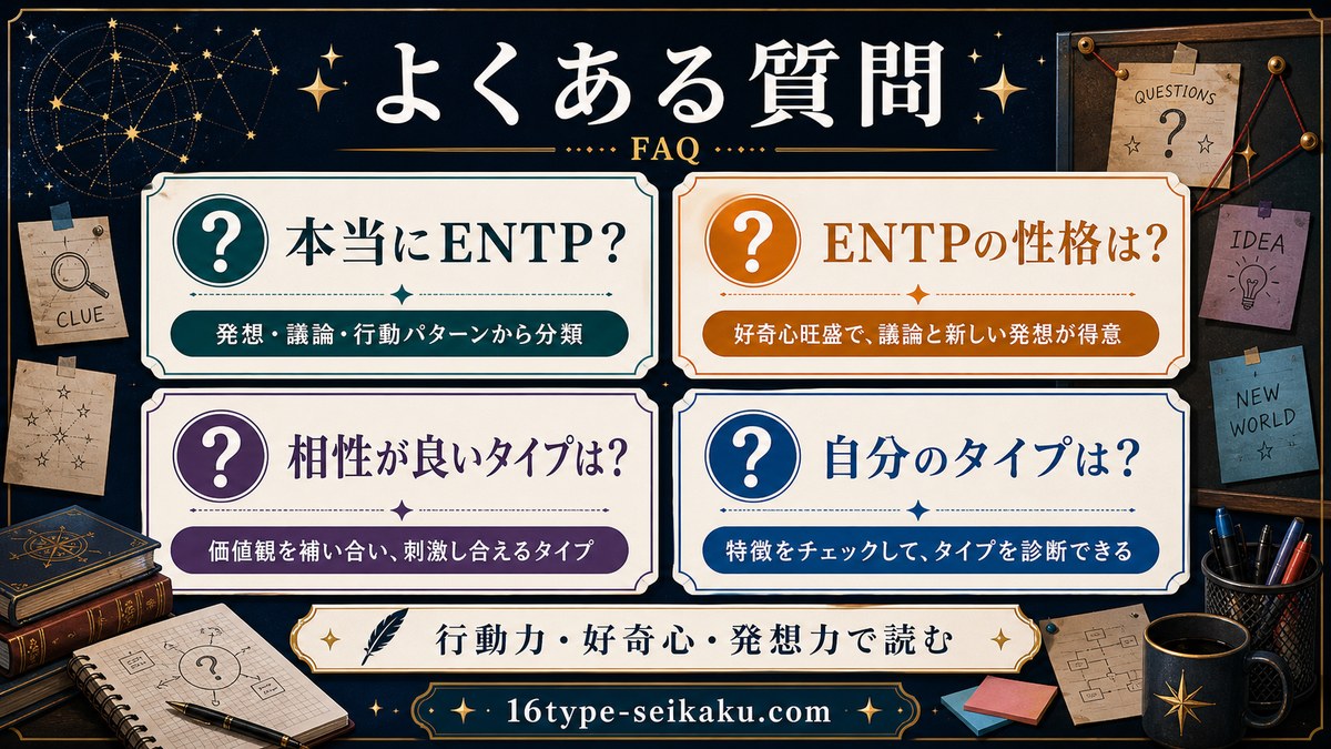 涼宮ハルヒのMBTIに関するよくある質問をまとめた画像