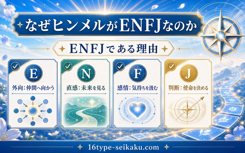 ヒンメルがENFJである理由 E N F Jの4軸分析要約画像