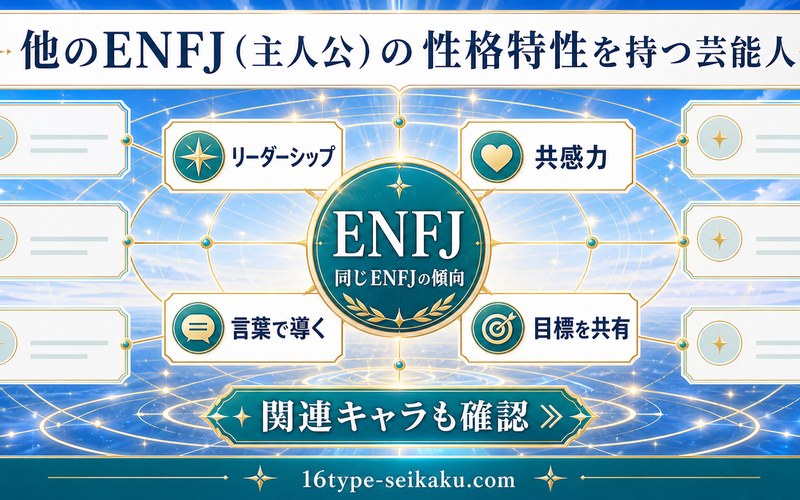 同じENFJタイプの傾向 リーダーシップ 共感力 言葉で導く力の要約画像