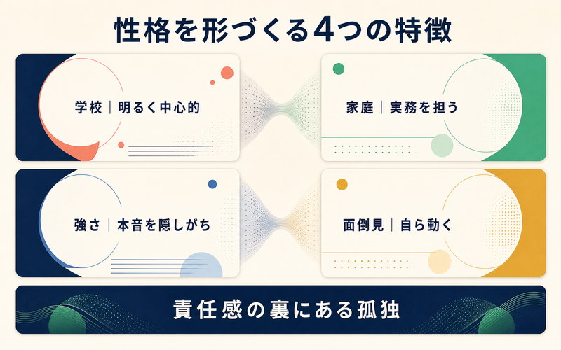 堀京子の学校と家庭での役割・強さ・面倒見・孤独を整理したImage2要約画像