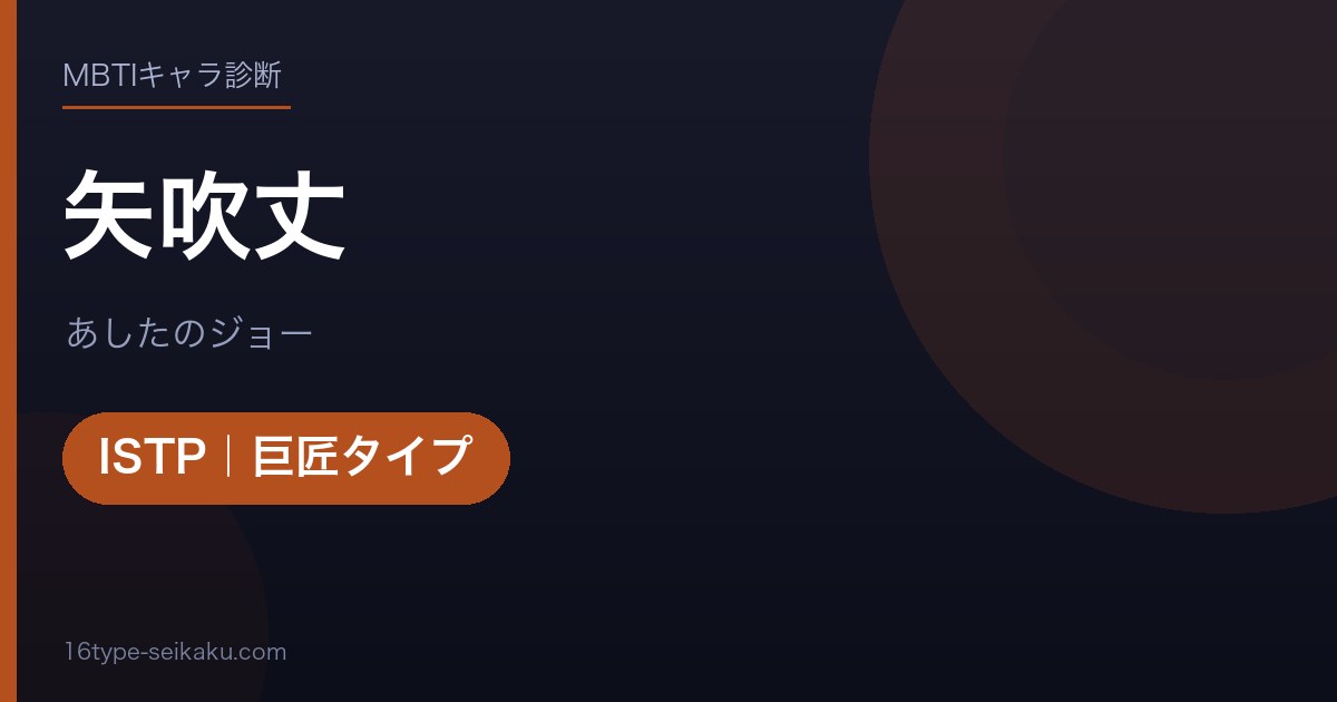 矢吹丈のMBTIアイキャッチ