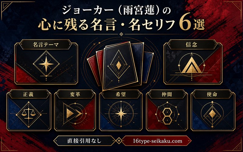 ジョーカー（雨宮蓮）の名言テーマを直接引用なしで整理した要約画像