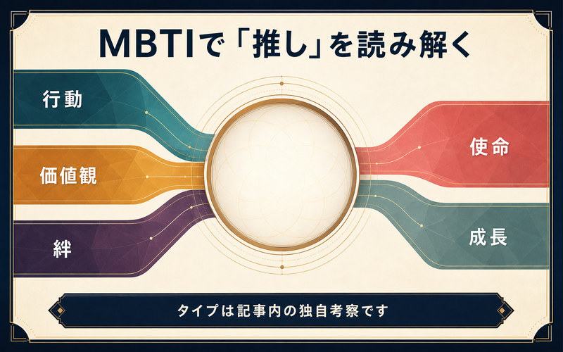 行動・価値観・絆・使命・成長から推しキャラをMBTIで読み解く記事まとめ画像