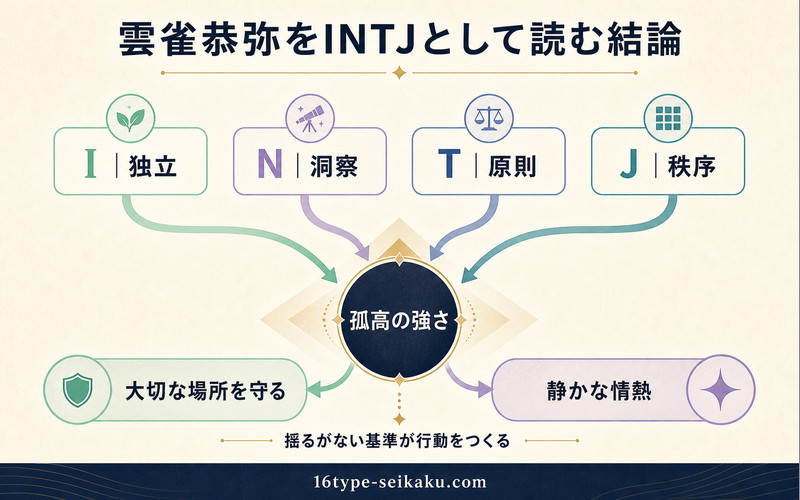 雲雀恭弥をINTJの独立・洞察・原則・秩序から整理したImage2要約画像