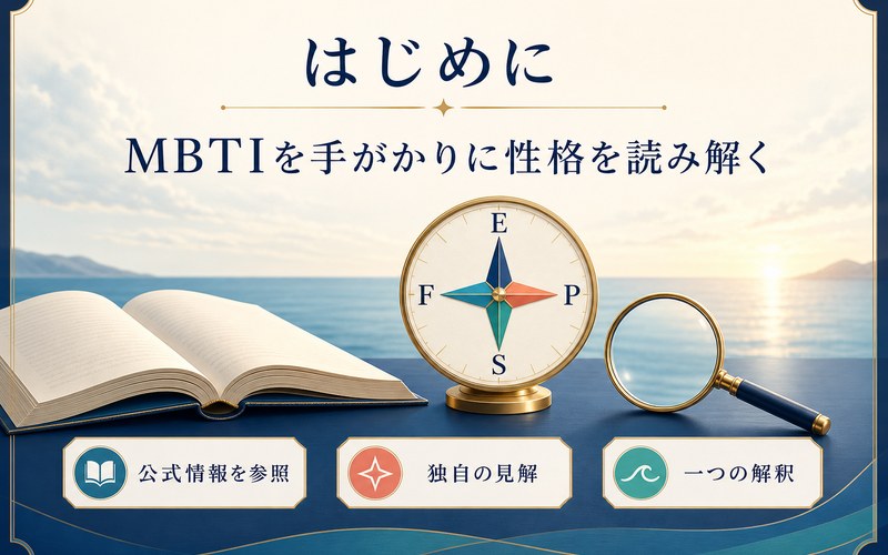 MBTIの公式情報を手がかりに独自の見解を加えて性格を読み解く記事方針のまとめ画像