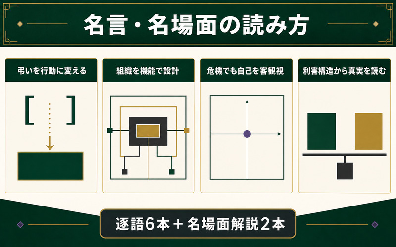 クロロの名言と名場面を弔い・組織設計・自己客観視・利害分析で読む要約図