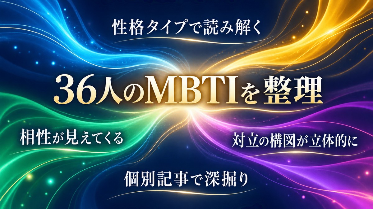 36人のMBTIを整理し相性や対立構図を読み解き個別記事で深掘りするまとめ画像
