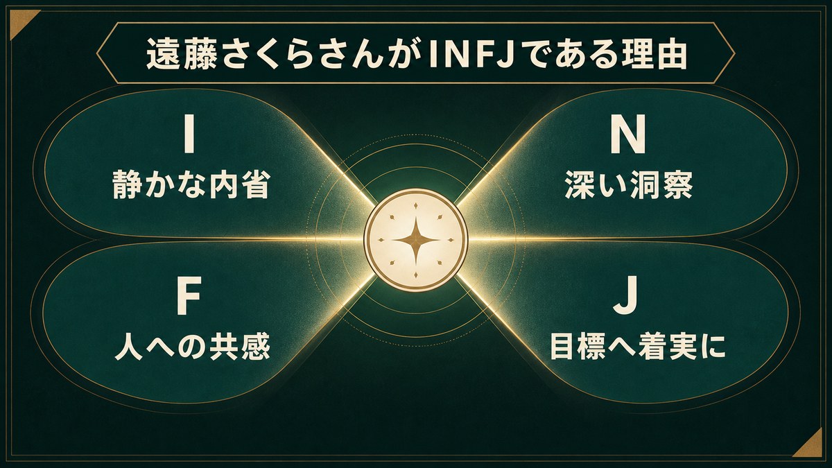 遠藤さくらをINFJと考えるI・N・F・Jの4軸を整理した画像