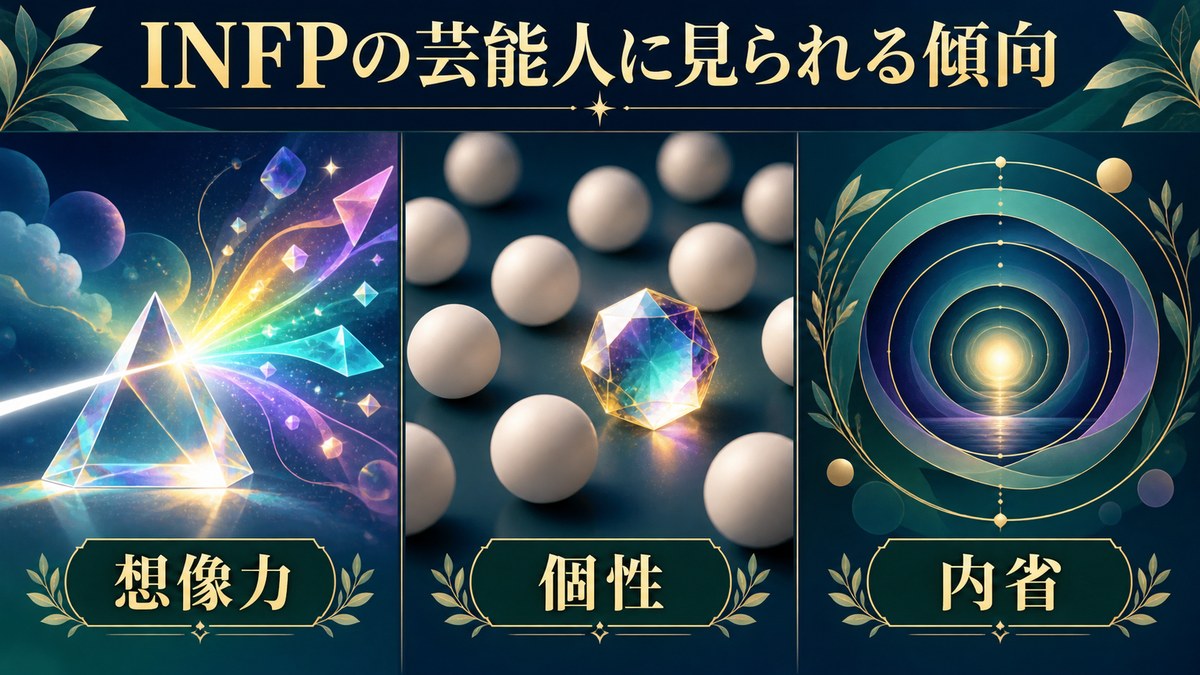 INFPの芸能人に見られる傾向を想像力・個性・内省で整理した画像