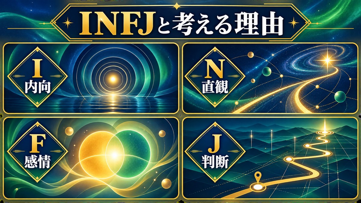 メーテルがINFJタイプである理由をI内向・N直観・F感情・J判断で整理した画像