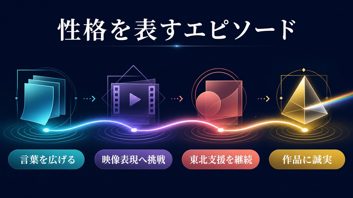 言葉、映像表現、東北支援、作品への誠実さで野田洋次郎さんの性格を整理した画像