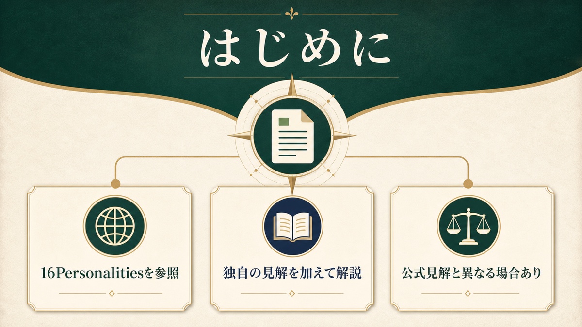 記事の見方を16Personalities参照・独自見解・公式見解との違いで整理した画像