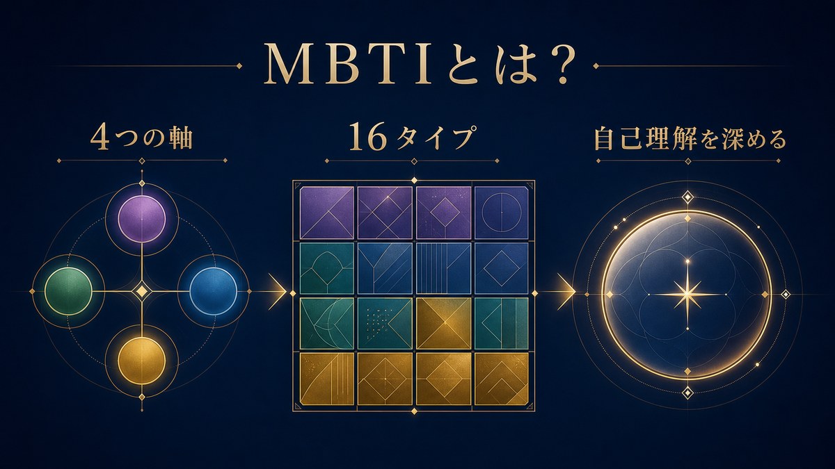 MBTIを自己理解・4つの軸・16タイプで整理した画像
