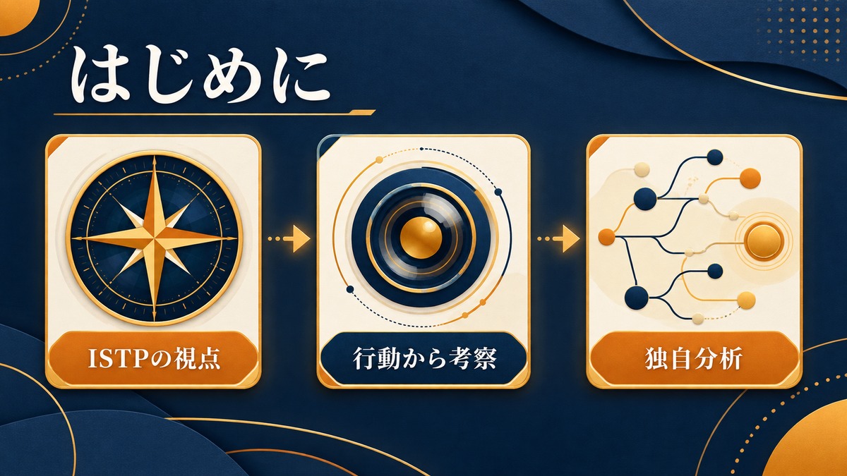 記事の前提をISTPの視点・行動からの考察・独自分析で整理した画像