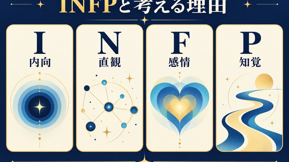尾崎豊をINFPと考える理由を内向・直観・感情・知覚の4軸で示す画像