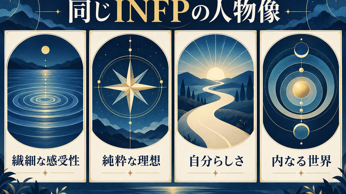INFPの人物像に見られる感受性・理想・自分らしさ・内なる世界を示す画像