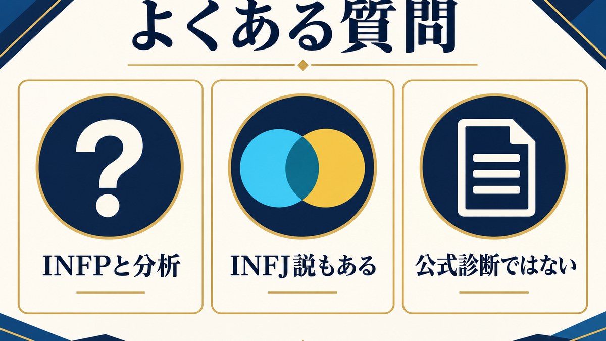 尾崎豊のMBTI分析についてINFP説・INFJ説・非公式診断を示すFAQ画像
